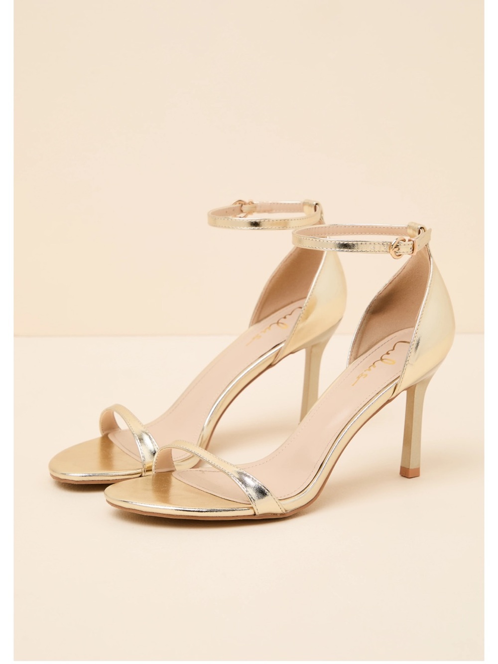Lulus Gold Ankle-Strap High Heel Sandals Size 8.5 - Picture 3 of 11